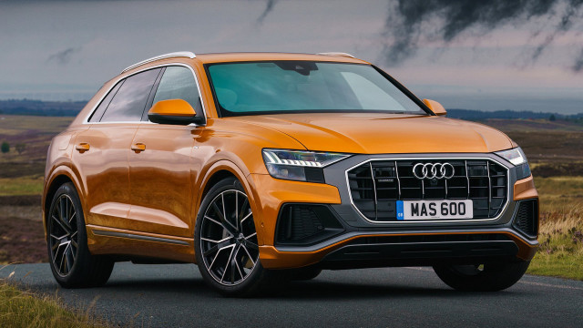 Orange audi suv country road free wallpaper for desktop - medium preview image