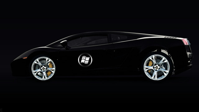 Black sports car chrome wheels free wallpaper for desktop - medium preview image