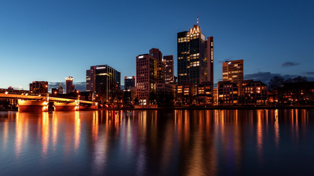 City skyline night bridge water #10 free wallpaper for desktop - medium preview image
