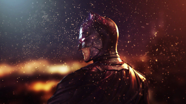 Batman rain night spotlight fantasy free wallpaper for desktop - medium preview image