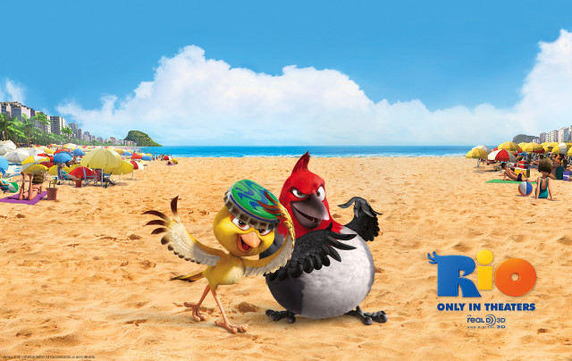 Cartoon character beach chicken woman free wallpaper for desktop - medium preview image