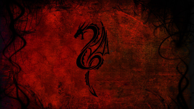 Dragon red background black lines #2 free wallpaper for desktop - medium preview image