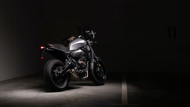 Motorcycle dark room light black free wallpaper for desktop - medium preview image