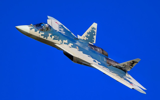 Fighterjet pixeldesign jigsaw aircraft blue free wallpaper for desktop - medium preview image