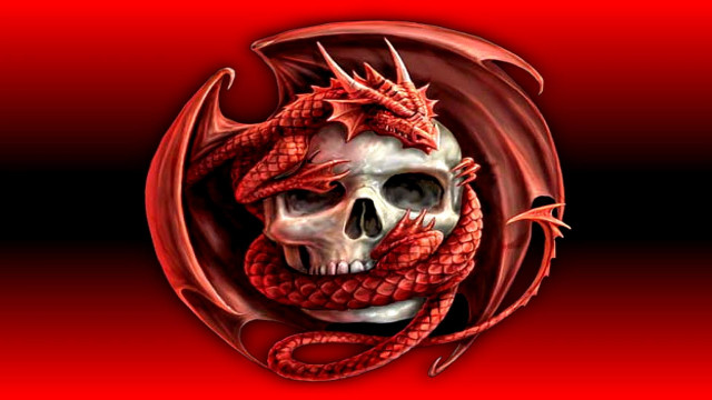Skull dragon skull middle head free wallpaper for desktop - medium preview image