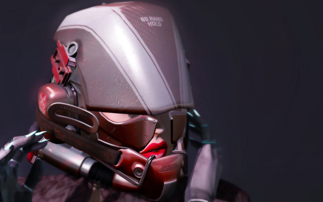 Robot helmet chain cyberpunk ultra free wallpaper for desktop - medium preview image