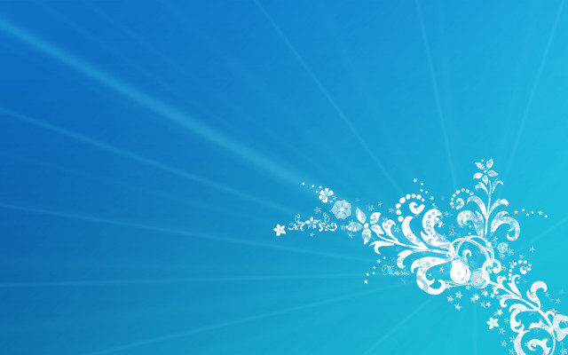 Blue background white floral starburst free wallpaper for desktop - medium preview image