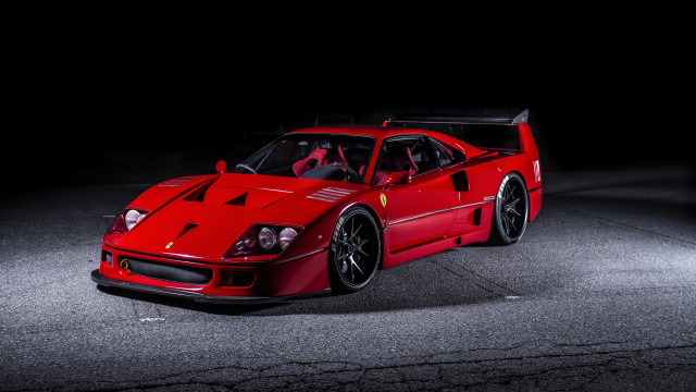 Red sports car night parking #2 free wallpaper for desktop - medium preview image
