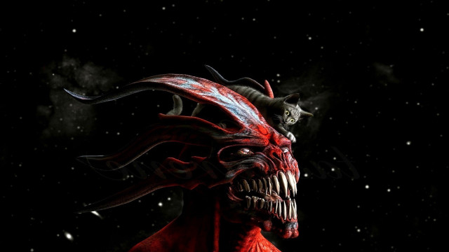 Demonic demon head demon tail free wallpaper for desktop - medium preview image