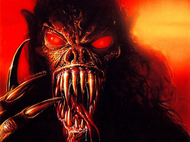 Demonic monster red eyes large free wallpaper for desktop - medium preview image