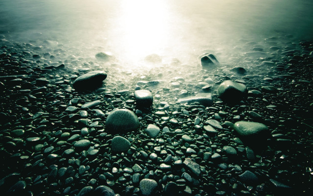 Beach rocks sunshine water nature free wallpaper for desktop - medium preview image
