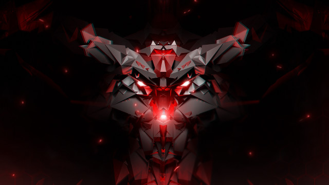 Red black abstract animal glowing free wallpaper for desktop - medium preview image