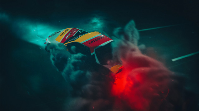 Car redlight night smoke 3D free wallpaper for desktop - medium preview image