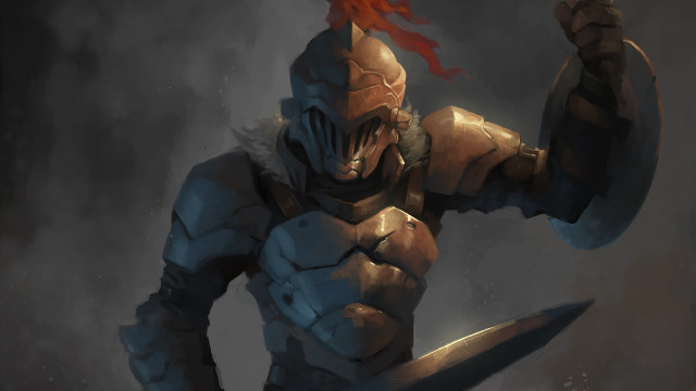 Armor sword shield red hair free wallpaper for desktop - medium preview image