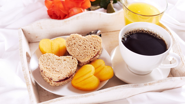 Tray coffee fruit heart sandwich free wallpaper for desktop - medium preview image