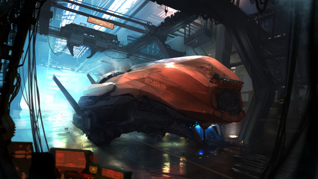 Futuristic vehicle space art concept free wallpaper for desktop - medium preview image