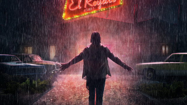 Woman rain street neon outstretched free wallpaper for desktop - medium preview image