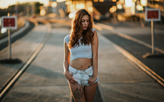 Aramenta dianthe traintrack cinematic blurry free wallpaper for desktop - medium preview image