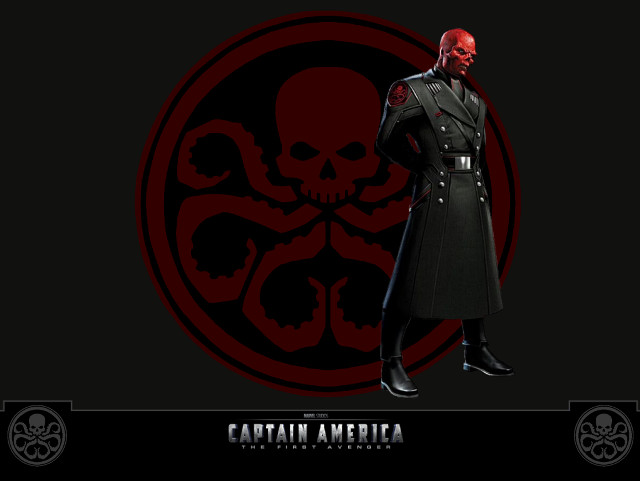 Man uniform red skull emblem free wallpaper for desktop - medium preview image