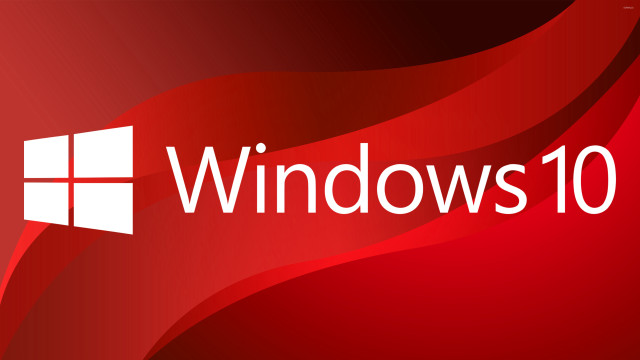 Red background windows10 logo red free wallpaper for desktop - medium preview image