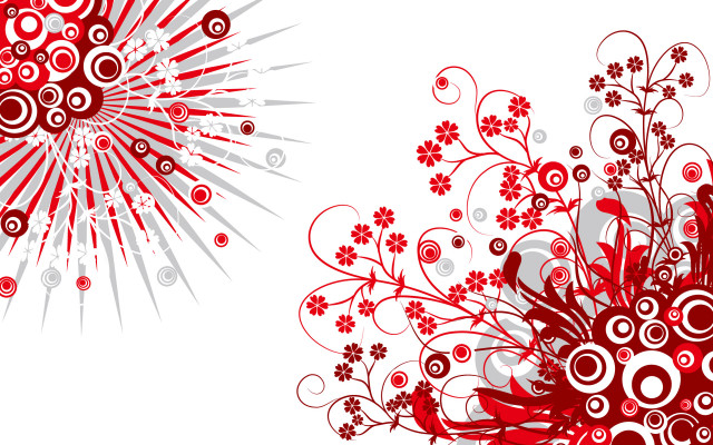 Red white background light burst free wallpaper for desktop - medium preview image