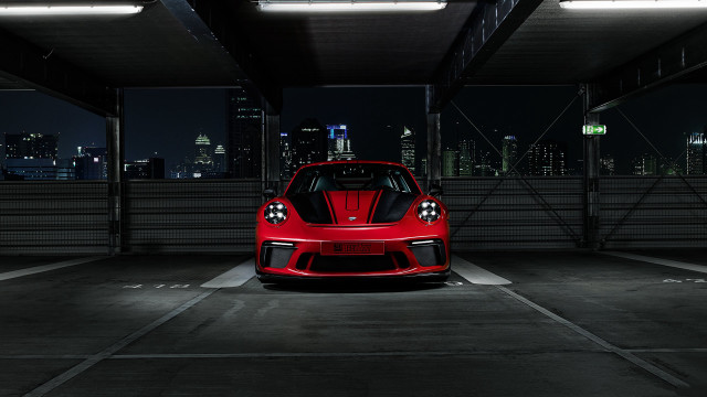 Red sports car night city #6 free wallpaper for desktop - medium preview image