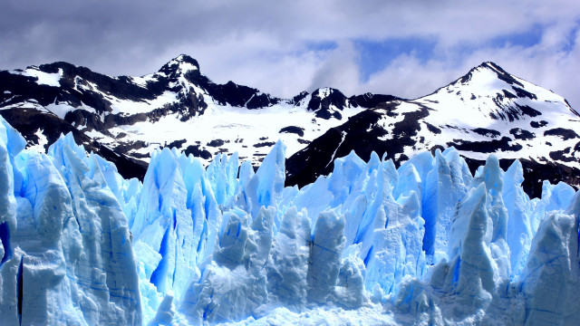 Glacier mountain sky clouds ice free wallpaper for desktop - medium preview image