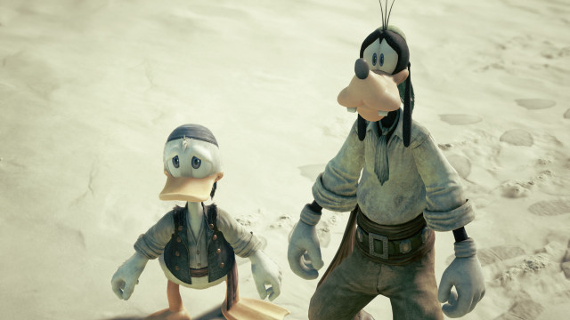 Cartoon couple beach sand water free wallpaper for desktop - medium preview image