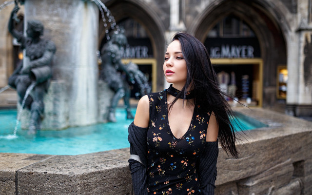 Fountain city square artnouveau fashion free wallpaper for desktop - medium preview image