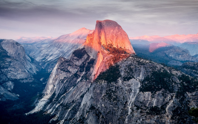 Mountain peak clouds sky trees free wallpaper for desktop - medium preview image