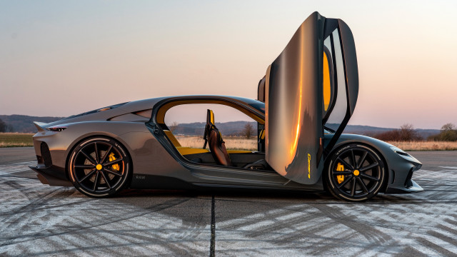 Futuristic car runway sunset person free wallpaper for desktop - medium preview image
