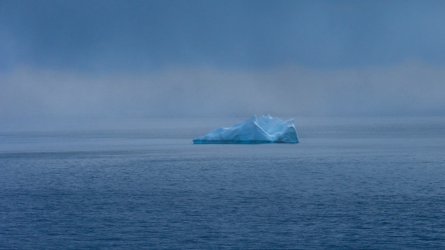 Iceberg foggy ocean blue sky free wallpaper for desktop - medium preview image