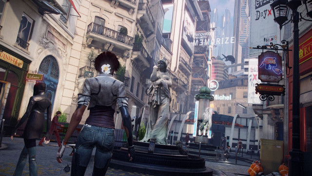 Woman city street statue face free wallpaper for desktop - medium preview image