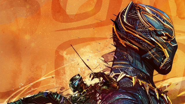 Predator armor sword afrofuturism digital free wallpaper for desktop - medium preview image