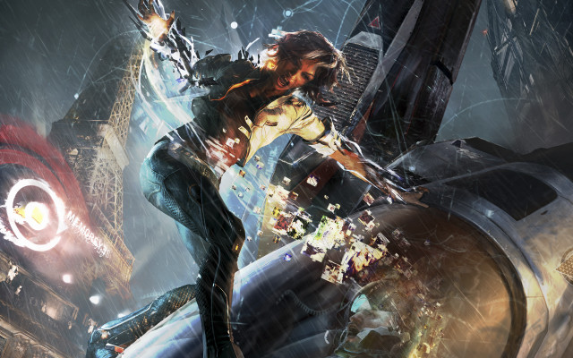 Futuristic man suit gun explosion #2 free wallpaper for desktop - medium preview image