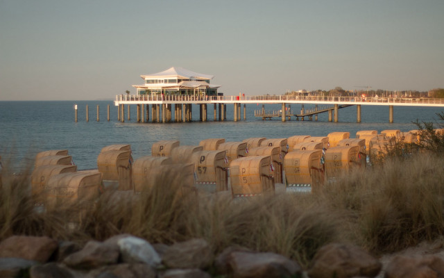 Pier chairs building water ecological free wallpaper for desktop - medium preview image