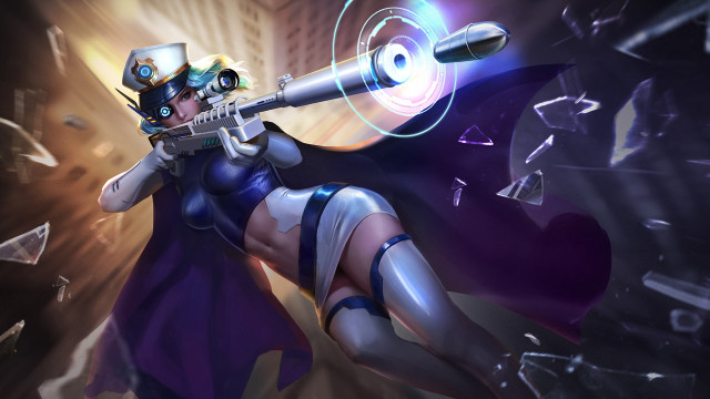 Futuristic darkskinned woman gun cape free wallpaper for desktop - medium preview image