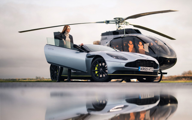 Woman car helicopter man driving free wallpaper for desktop - medium preview image
