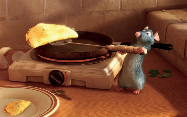 Mouse holding stick pancake stove free wallpaper for desktop - medium preview image