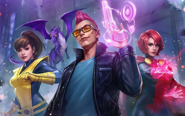 Neon sign group magic heroes free wallpaper for desktop - medium preview image