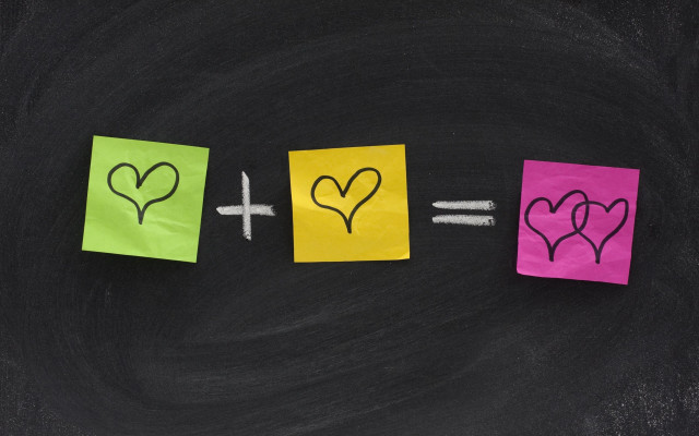 Chalkboard notes hearts arrows love free wallpaper for desktop - medium preview image