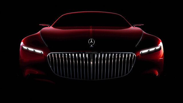 Red car dark headlights hood free wallpaper for desktop - medium preview image