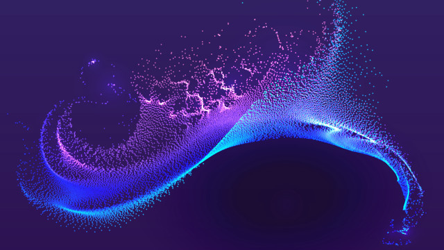 Blue purple wave lines dots free wallpaper for desktop - medium preview image