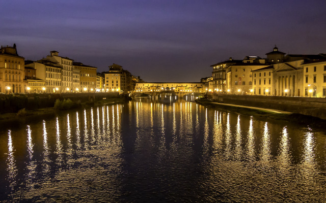 River city night bridge florence free wallpaper for desktop - medium preview image