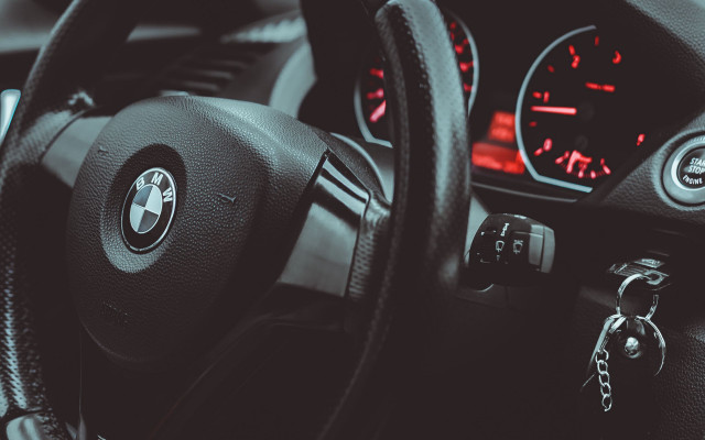Steering wheel dashboard red light free wallpaper for desktop - medium preview image