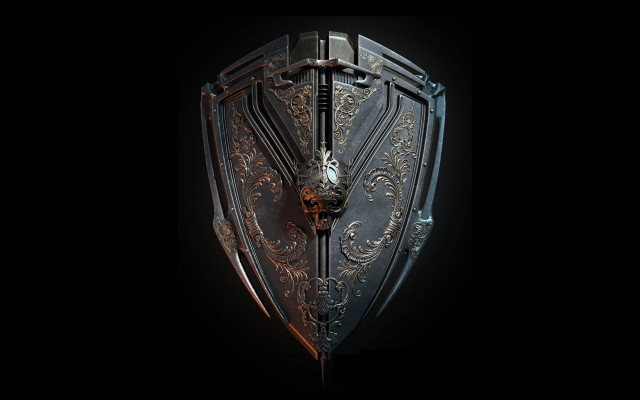 Metal shield clock dark armor free wallpaper for desktop - medium preview image