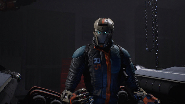 Man suit helmet dark room free wallpaper for desktop - medium preview image