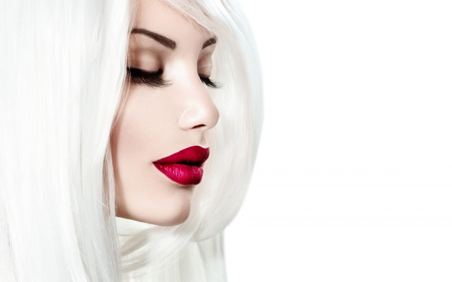 White haired lipstick rococo portrait free wallpaper for desktop - medium preview image