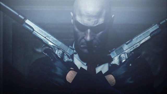 Man holding two guns dark free wallpaper for desktop - medium preview image