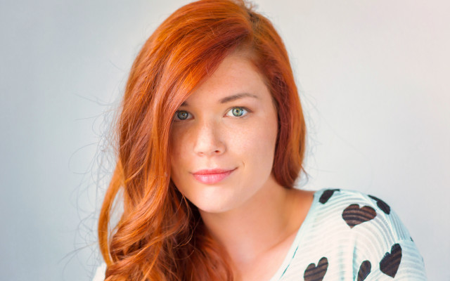 Red haired woman blue eyes #8 free wallpaper for desktop - medium preview image